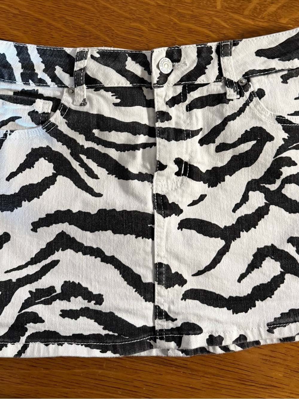 Ashley Mason Black and White Zebra Print Kids Skirt